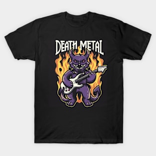 Death Metal Satanic Baphomet Cat T-Shirt